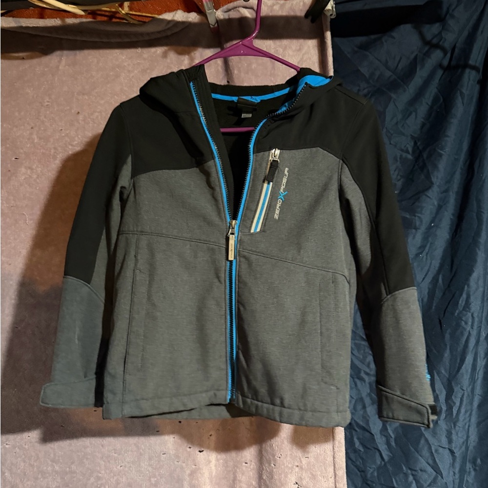 ZeroXposur Kids Jacket - Black and Gray with Blue Accents